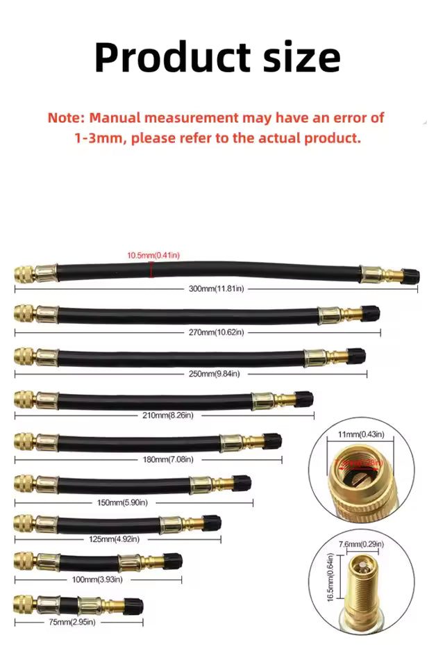 Flexible Tire Valve Extender Hose – Easy Access for Hard-to-Reach Tire Valves