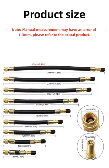 Flexible Tire Valve Extender Hose – Easy Access for Hard-to-Reach Tire Valves